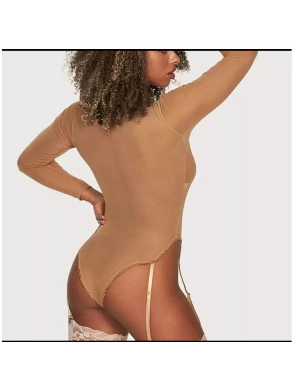 Women's Frederick's of Hollywood Bodysuit Size S Tan - Picture 2 of 10